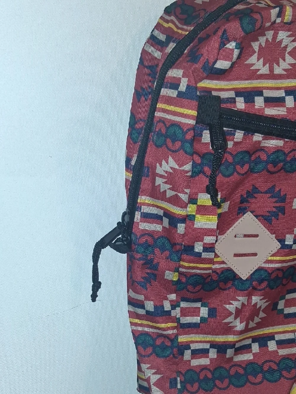 Men's Rust-Red Geometric Pattern Backpack - Unbranded - Picture 6 of 9